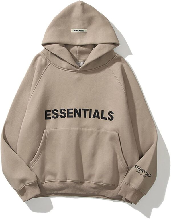 Fear of God Essential Hoodie Hip Hop Unisex Hoodie Letter Fleece Hooded Sweatshirt Oversized Hoodie Cotton Material - Image 2