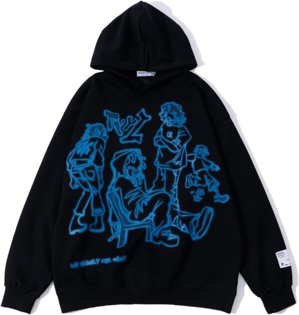 Novelty Cartoon Graphic Hoodies for Men and Women | Streetwear Sweatshirt with Hip Hop Style - Image 2